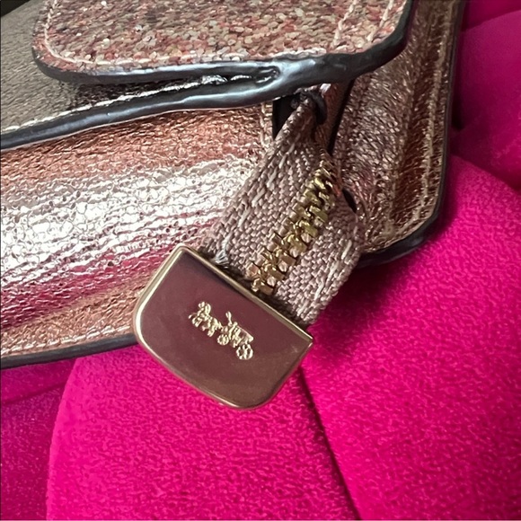 Coach Metallic Glitter Flap Clutch-Like New - Picture 12 of 14